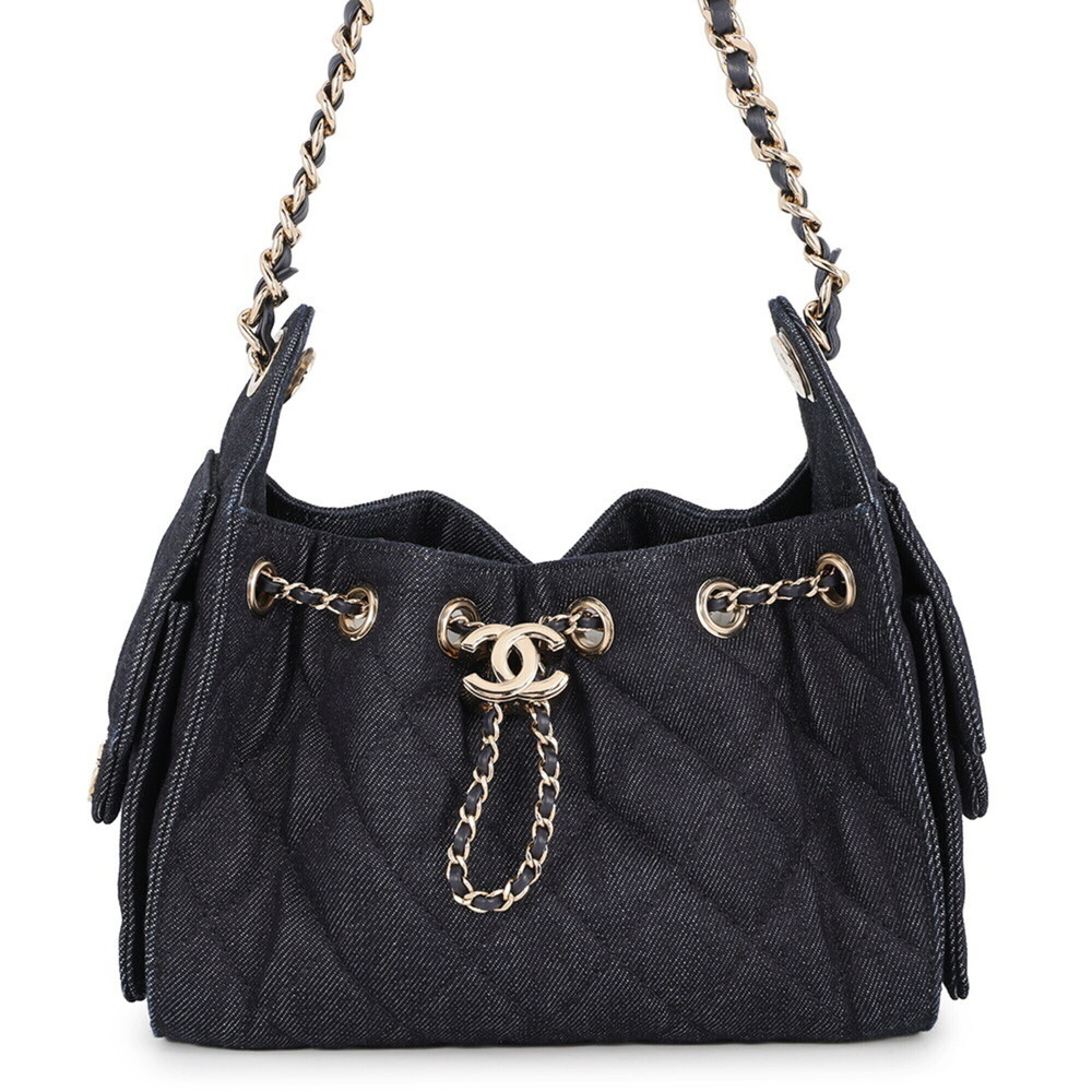 Chanel Chain Shoulder Bag CHANEL25 Mini Denim Coco Mark AS5631 CHANEL Black M...